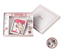SET WALT DISNEY MINNIE CORNICE Cm.09x13 con PORTACIUCCIO BIMBA ARGENTO 925% 5821