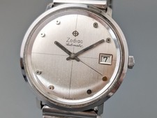 Zodiac ref.722.939 circa 1965 argento automatico orologio da uomo vintage