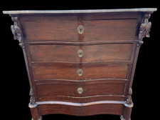 Antico como' cassettone in noce dell'800 Centro Italia 1860 con marmo grigio