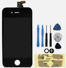 DISPLAY +VETRO TOUCH SCREEN per APPLE IPHONE 4S AAA+ RETINA NERO +ADESIVI TOOLS