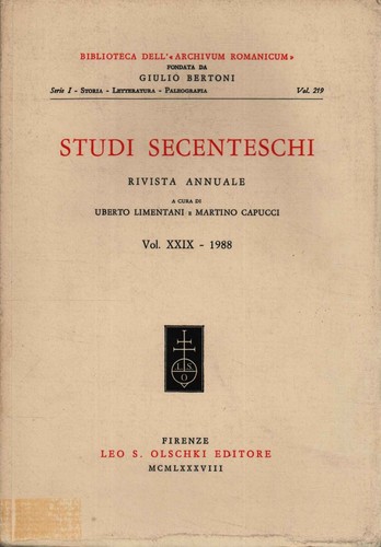 Studi secenteschi volume - secenteschi, (volume