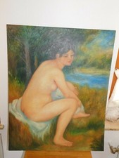 Dipinto A Olio Donna Nuda Al