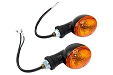 Coppia Mini Frecce Ovali Nere Omologate per Kawasaki KTM Suzuki Triumph