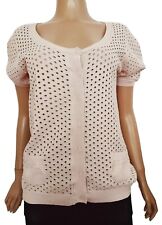 blugirl by blumarine maglia donna in cotone rosa traforato,  taglia M.
