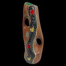 Maioliche Deruta Vaso portafiori in ceramica decorata Vintage