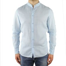 Mens Korean Neck Linen Slim
