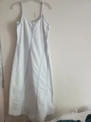 Abito midi denim con - , cuciture