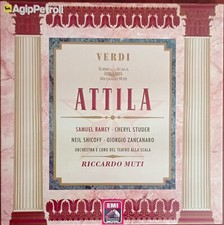 Doppio LP Attila Giuseppe Verdi Riccardo Muti Teatro alla Scala Libretto Agip