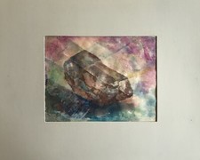 Edith Reichert-Heidenreich 1924-2013 Acquerello Cristallo Pietra Naturale Pezzo