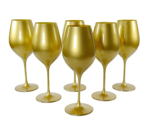 Set calici vetro - vetro, oro