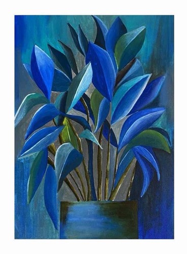 Quadro vaso fiori astratto