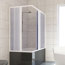 BOX DOCCIA CABINA ANGOLARE SOPRA VASCA A SOFFIETTO IN PVC 14 COLORI SU MISURA