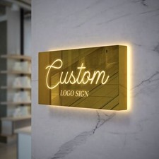Insegna in metallo retroilluminata 3D personalizzata - logo aziendale taglio laser, display LED da parete esterno