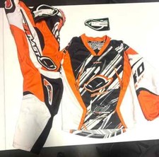 Completo Nuovo Pantaloni Maglia Cross Enduro UFO Boy Orange TG 28 - XXXS