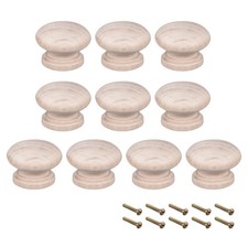 Round wood knobs, 10pcs 35mm
