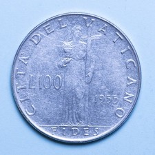 Pio xii 100 lire 1955 - pio,
