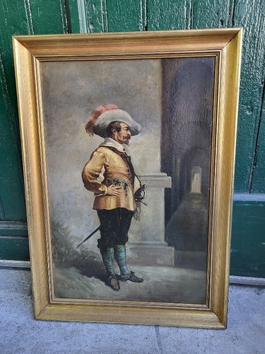 Dipinto moschettiere olio - olio, su