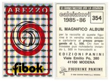 Calciatori 1985-86 Panini Sticker 354 Distintivo Club Arezzo mai usato