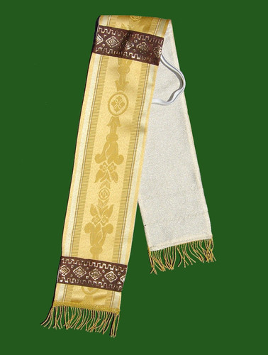 Manipolo seta damascata giallo - seta,