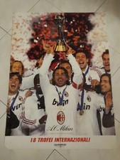 MILAN A.C. - poster  cm 83x60 LA GAZZETTA DELLO SPORT - 18 TROFEI