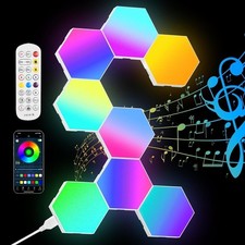 LED 8 Pezzi Esagonali Muro LED Luci, Smart RGB Gaming Wall, Luce Sincronizza