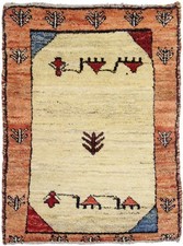 Originale Tappeto Persiano Gabbeh Ghashghai Orientale 107 CM X 78 Vecchio Natura