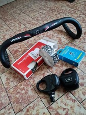 Ricambi bici da corsa-manubrio,nastro,pedali Look,camera d'aria