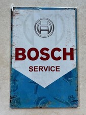 BOSCH SERVICE INSEGNA METALLO BAR UOMO GROTTA GARAGE AUTO OFFICINA VINTAGE 20x30