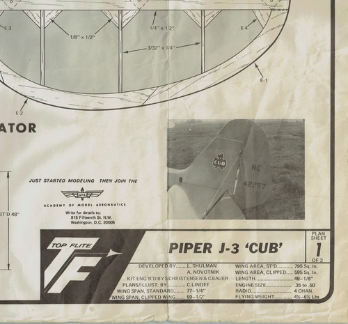 Top flite model - airplane, plans
