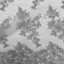 Tessuto Tulle Ricamato Giada