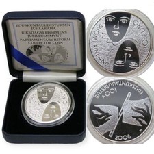 FINLANDIA 10 EURO 2006 "Anniversario Riforma Parlamento" Prova con Scatola e CoA