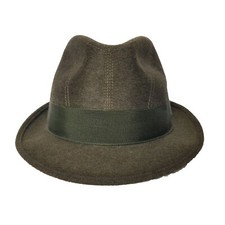 WILTREN CAPPELLO 55 56 VERDE CLASSICO FEDORA GREEN FUR FELT HAT LEPRE BORSALINO 