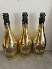 3 Bottiglie Armand De Brignac Gold Oro Vuote Da Esposizione