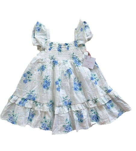 Abito smocked bianco con