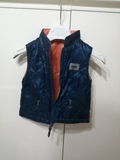 Giubbotto smanicato giacca gilet  bambino reversibile arancio blu tg 18 mesi