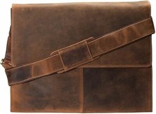 Visconti Borsa Messenger da Cacciatore Mezza Patta Extra Large in Pelle Oliata (Olio Tan)