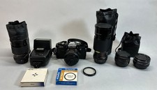 FUJICA AX5 FOTOCAMERA REFLEX PELLICOLA 35MM, 5 OBIETTIVI E ACCESSORI