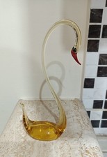 Cigno ambrato in vetro