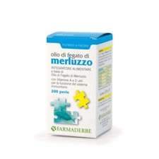 Farmaderbe Olio Fegato di Merluzzo Integratore Alimentare, 200 Perle