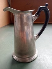 Teiera Antica In Peltro Punzonata Con Manico in Legno Originale Valle Ossola 