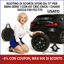 Ruotino Di Scorta 5Fori Da 17 Per Bmw Serie 1 Con Kit Cric Crick + Chiave Sacca