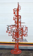 RARO TOTEM SCULTURA Roberto Aloi 1970 FERRO DESIGN OPERA D'ARTE METALLO VILLA 