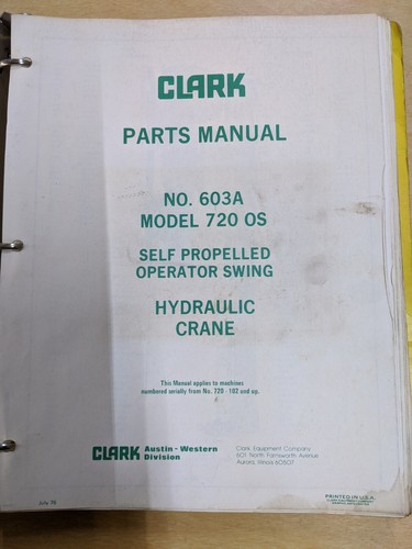 Clark manuale ricambi - manuale, ricambi,