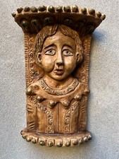 Maschera da muro in terracotta - Principe - Scultura unica fatta a mano