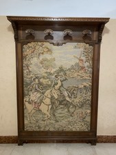 Appendiabiti/attaccapanni da parete -con Arazzo Vintage In Legno