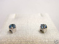 Orecchini 7 Cubic Zirconia topazio taglio princess