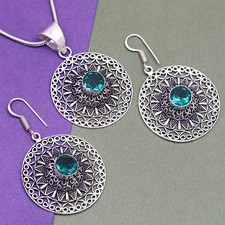 Set orecchini topazio blu