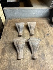 Antico vecchio salotto stufa a legna ghisa piedi decorati gambe parti lotto set di 4 USA