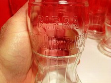 8 BICCHIERI BIRRA WUHRER A FORMA DI BOTTE CON SMARCHIO VETRO SU VETRO