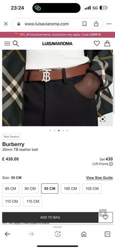 Cintura burberry motivo - cintura,
